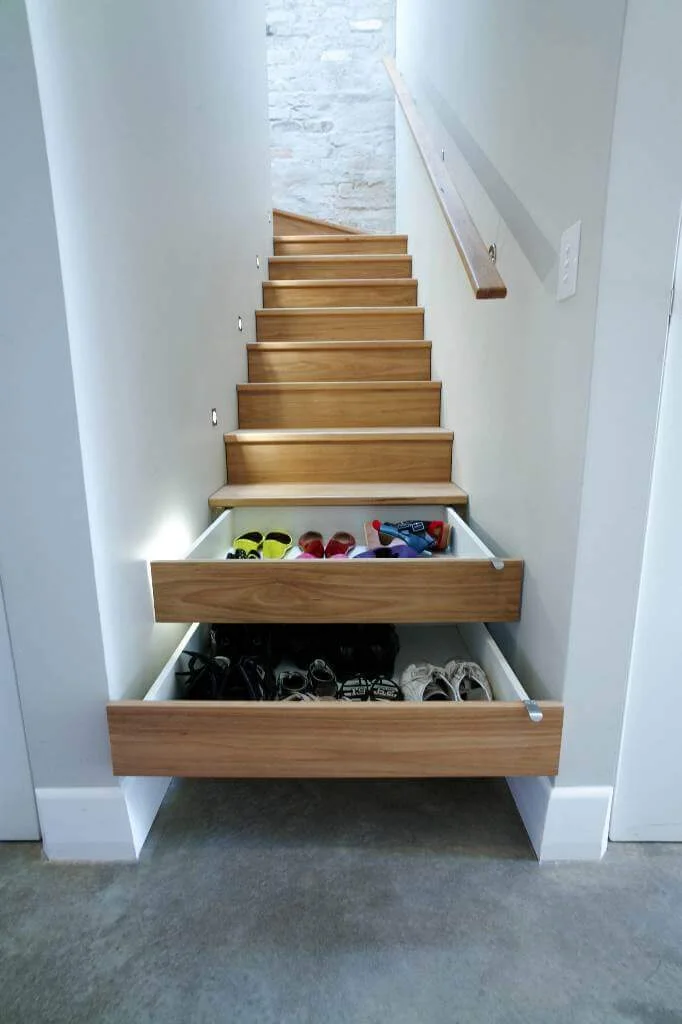 Shoe Rack Under Stair Step