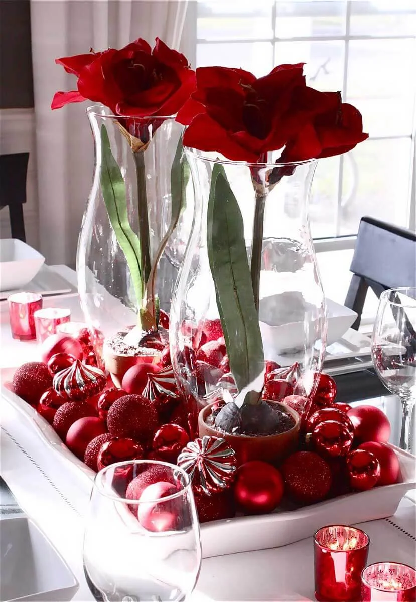 Stunning Poinsettia Christmas Centerpiece Decor