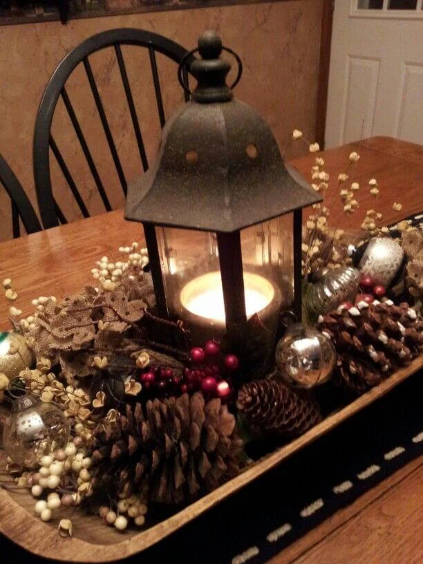 Vintage Rustic Christmas Centerpiece