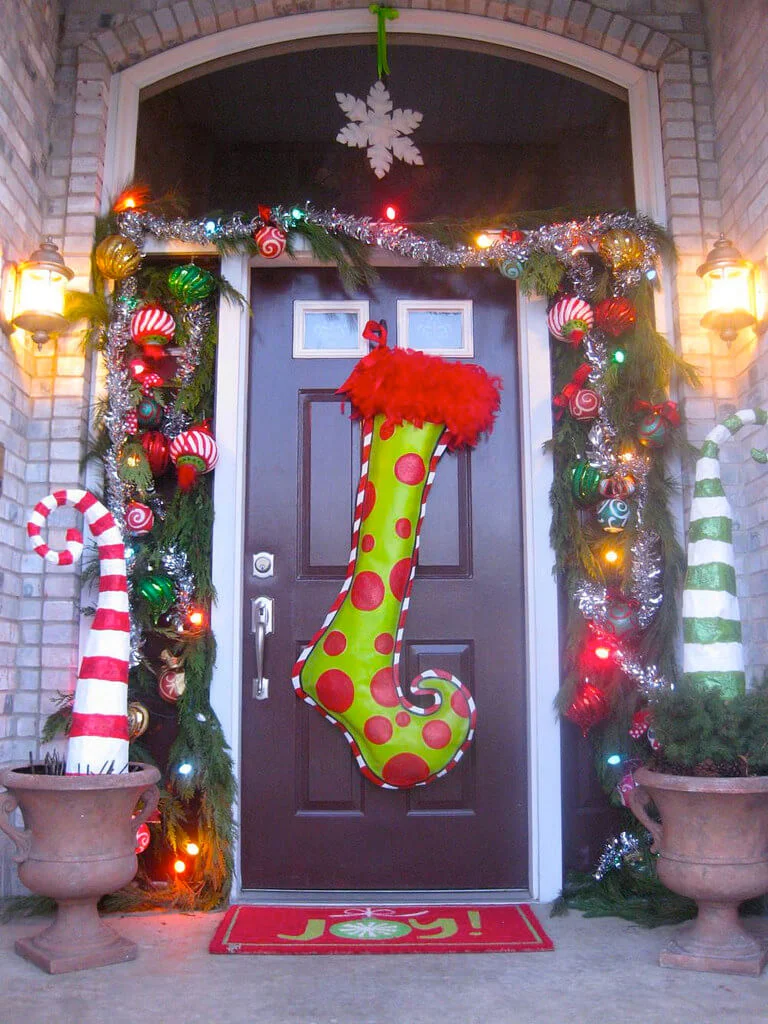 Whimsical Christmas Front Porch Decor