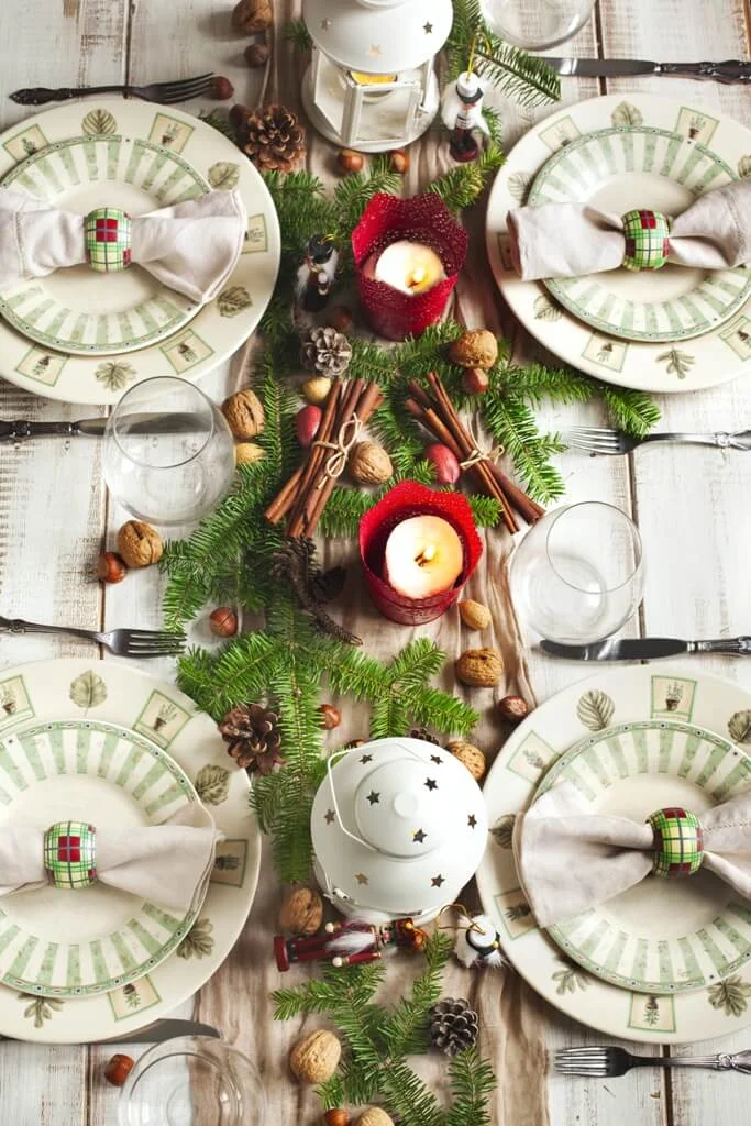 White Lanterns Rustic Christmas Decor