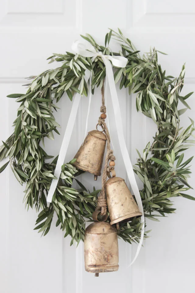 Wreath With Bells Door Decor