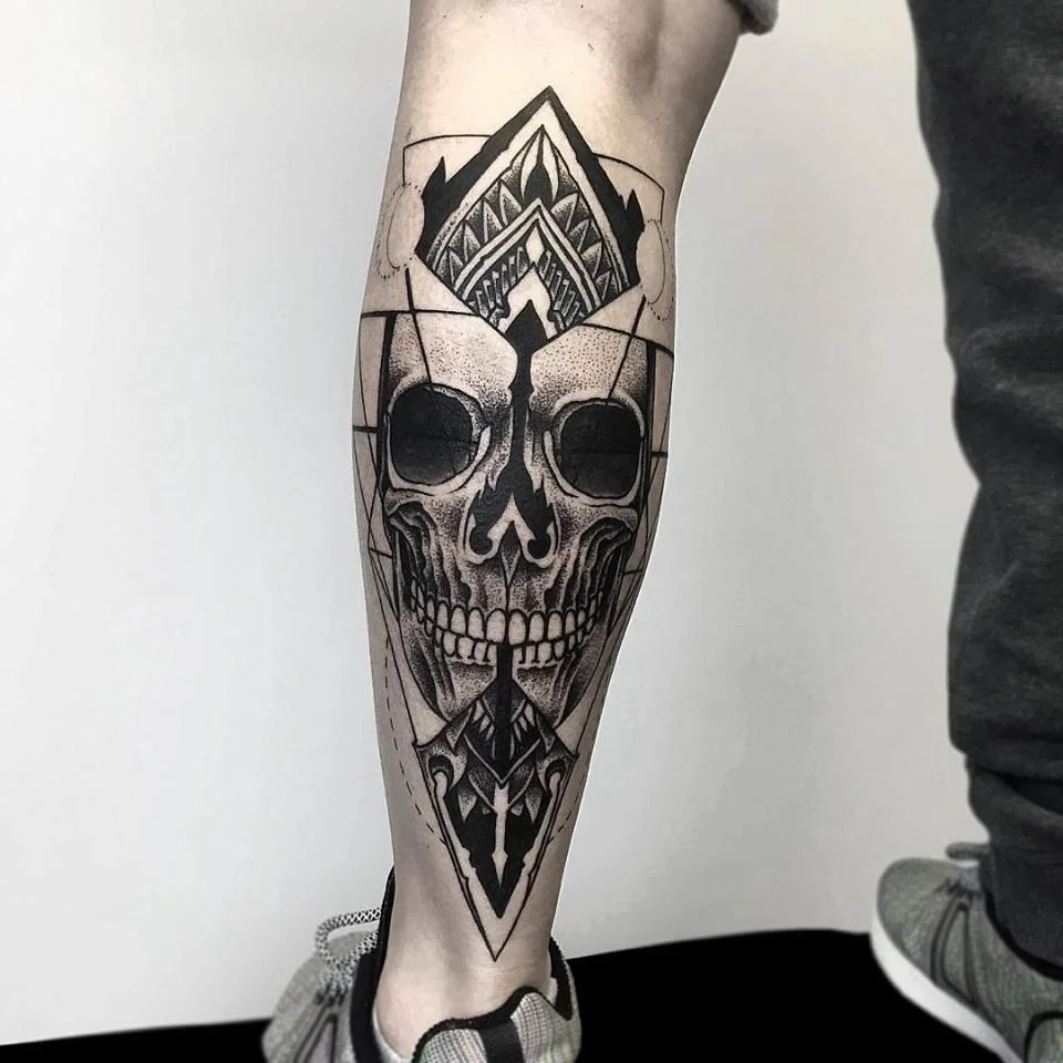 geometric skull tattoos