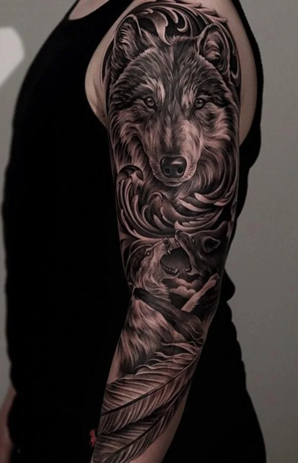 Sleeve Wolf Tattoo