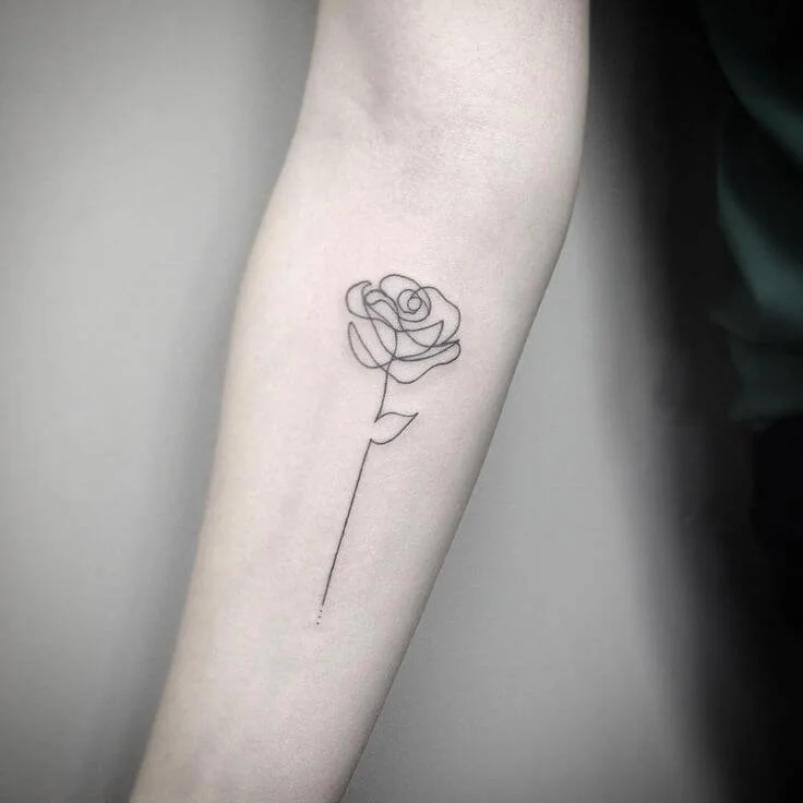 Minimalist Rose Tattoo