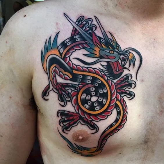 Old School Dragon Tattoo