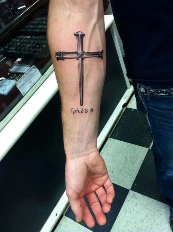 Nail Cross Tattoo