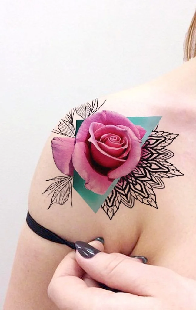 Pink Rose Tattoo