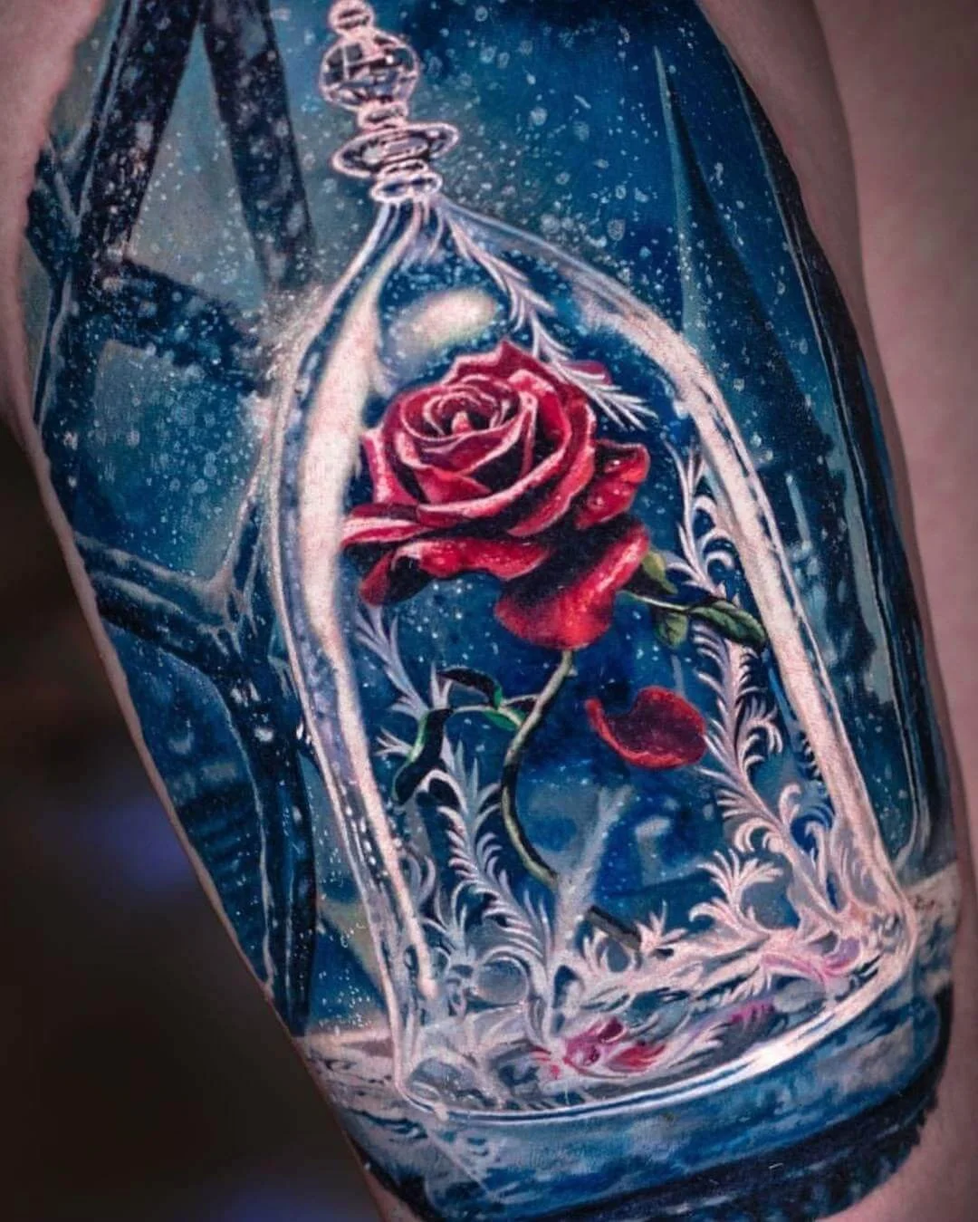 Beauty And The Beast Rose Tattoo