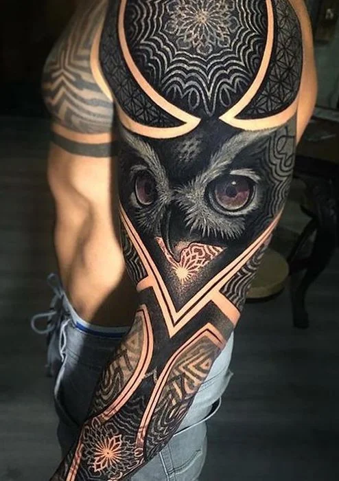Owl Maori Tattoo
