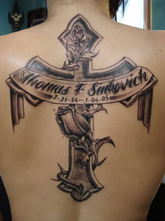 Cross Tattoo With Names