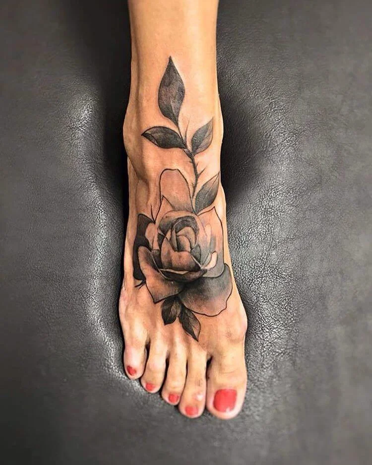 Foot Rose Tattoo