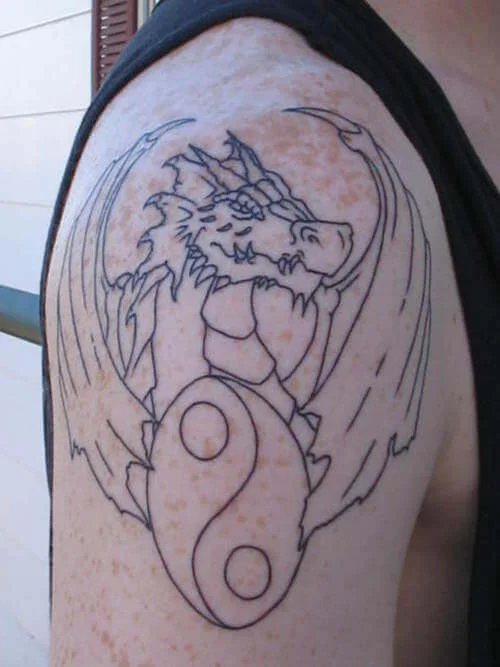 Outline Dragon Tattoos