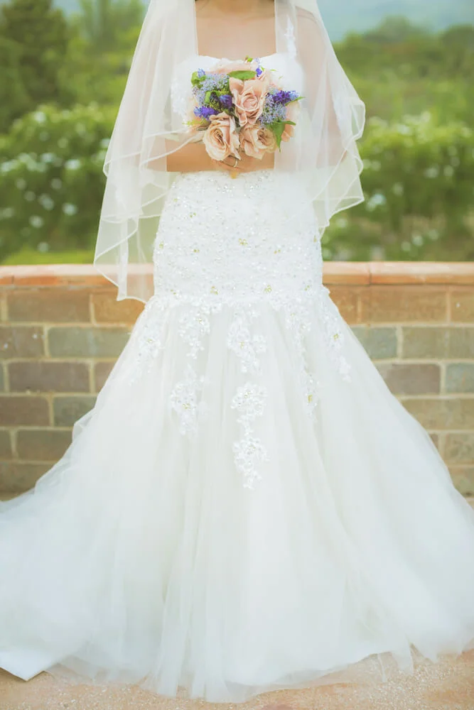 Bride In Classic White Wedding Gown