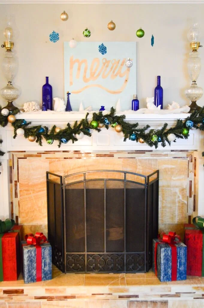 Coastal Decor Fireplace Mantel