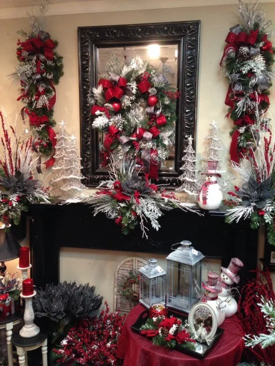 Cozy Red Grey Christmas Decoration