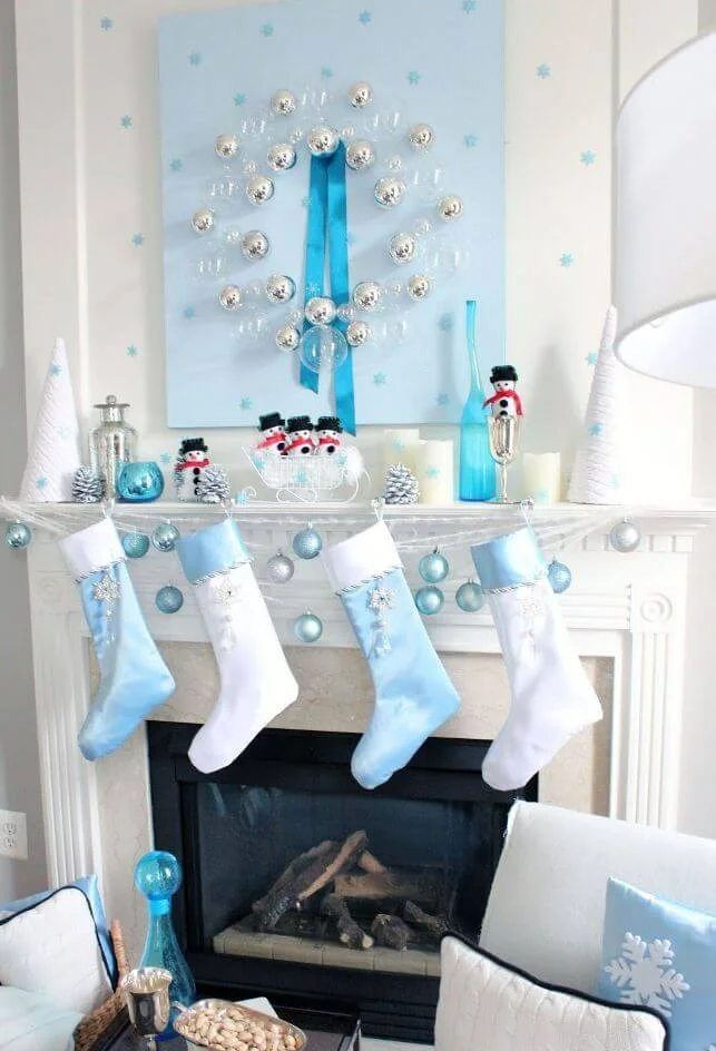 Elegant Snowman Mantel Christmas Decor