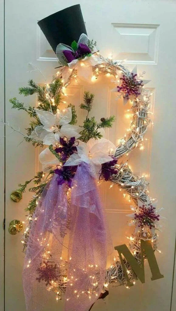 Front Door Wreath Lights Decor