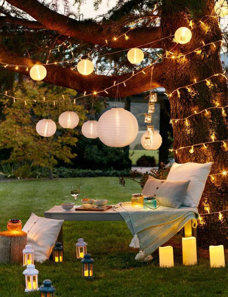 Garden Christmas Candles Decoration