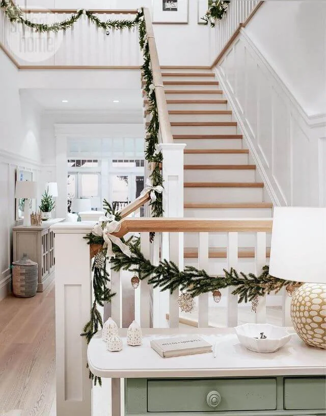 Garlands Bows And Ornaments Decor