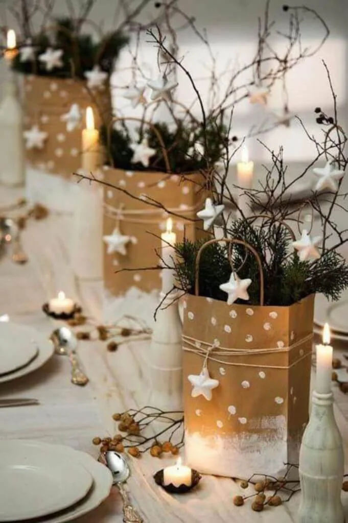 Rustic Christmas Centerpiece Stars Decor