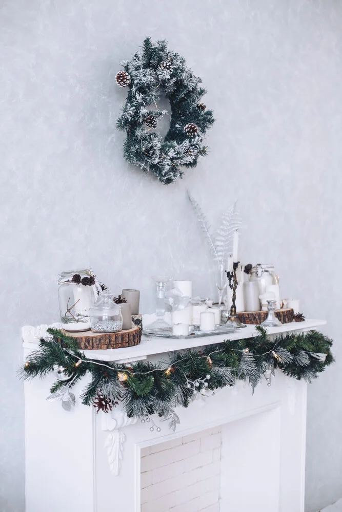 Rustic Christmas Mantel Decor