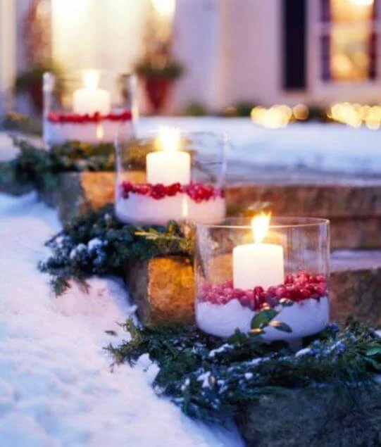Simple DIY Cranberry Lanterns