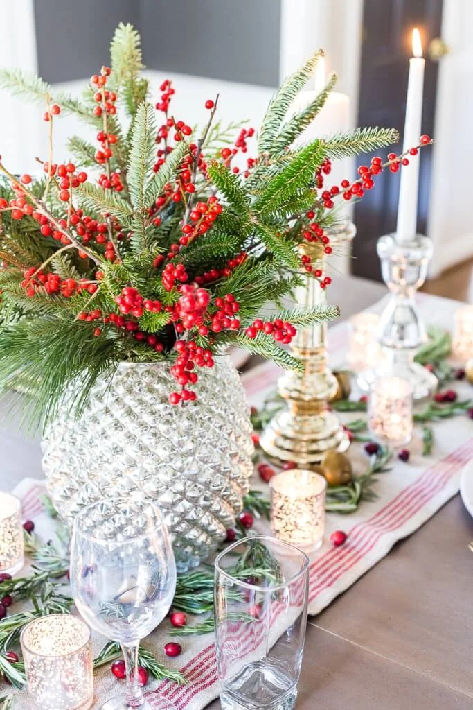 Vintage Glam Cranberry Tablescape