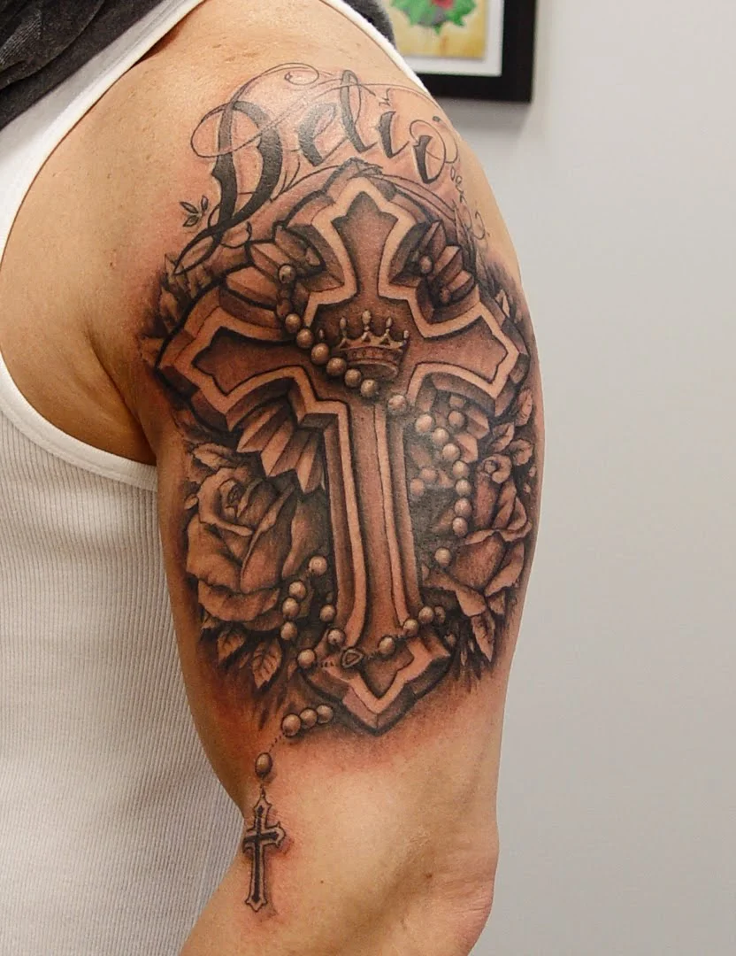 Wooden Cross Tattoo