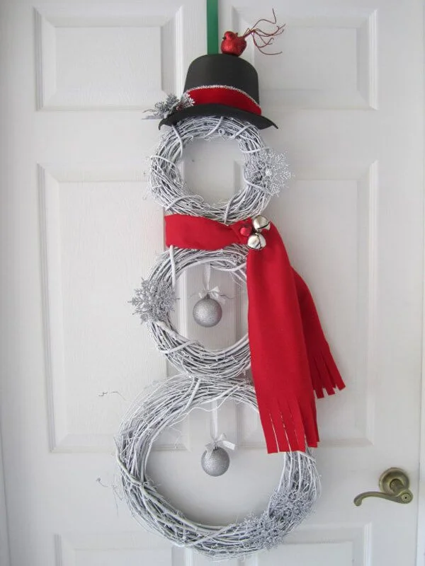 Wreath Snowman Front Door Decor