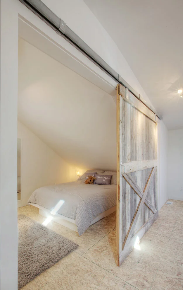 Attic Bedroom White Interior Decor