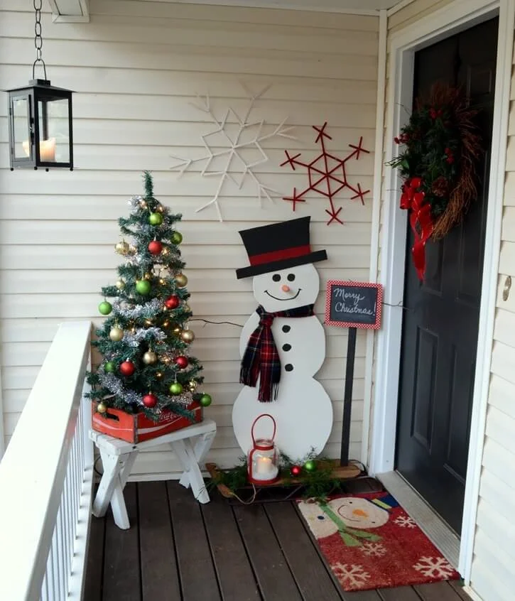 Balcony Snowman DIY Decoration
