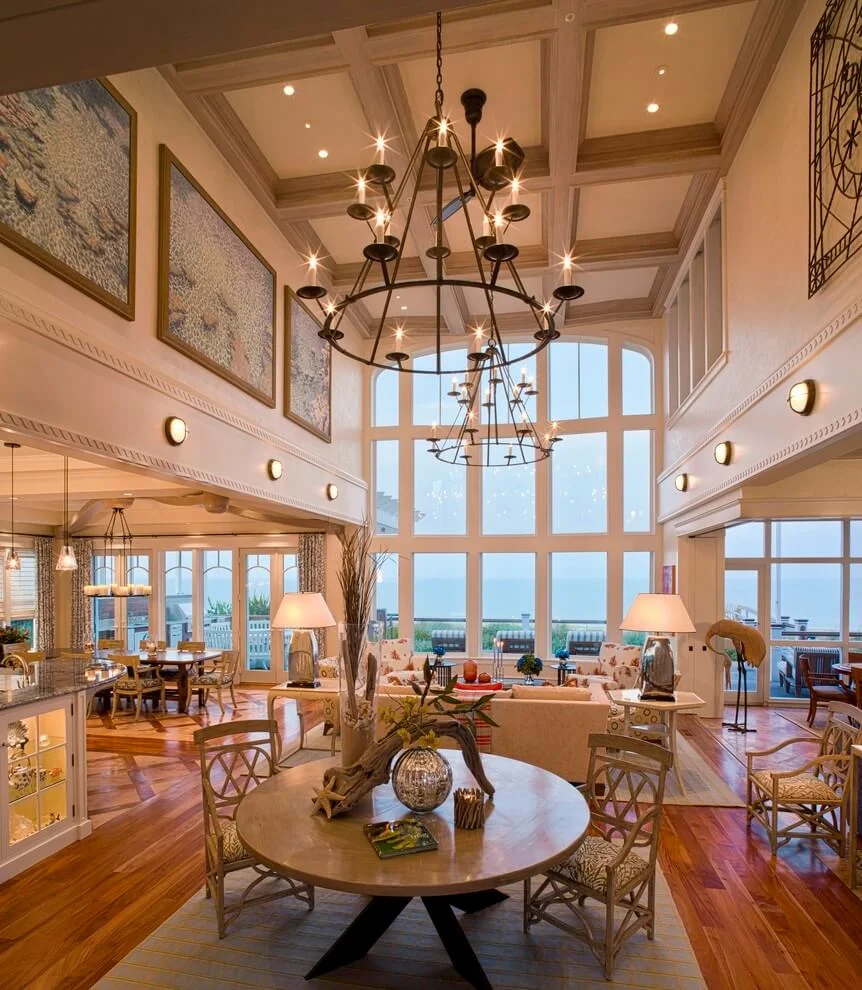 Brightly Lit Brown Living Room
