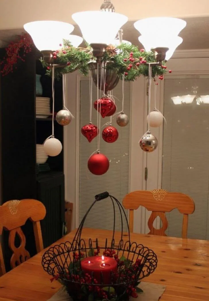 Christmas Chandelier Dining Room Decor