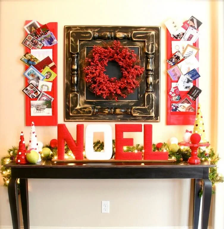 Christmas Sign Entry Table Decor