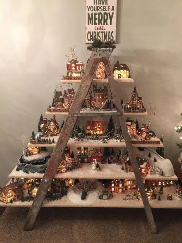 Christmas Village Ladder Display