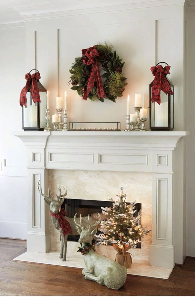 Festive Scandinavian Mantel Decoration