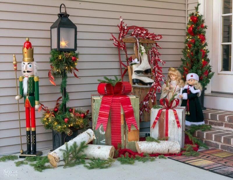 Rustic Front Porch Christmas Display