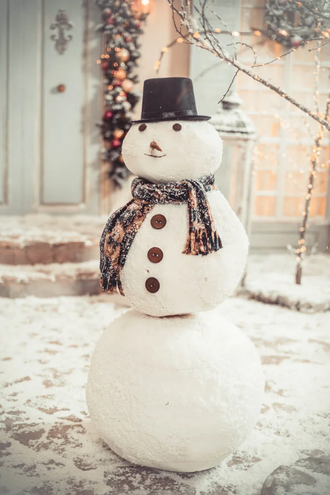 Snowman In The Yard Decor