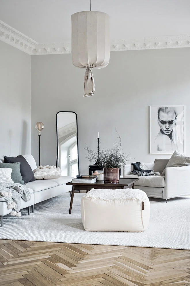 Warm White Nordic Living Room