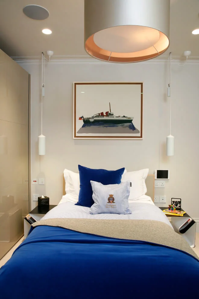 Blue Details Small Bedroom Decor