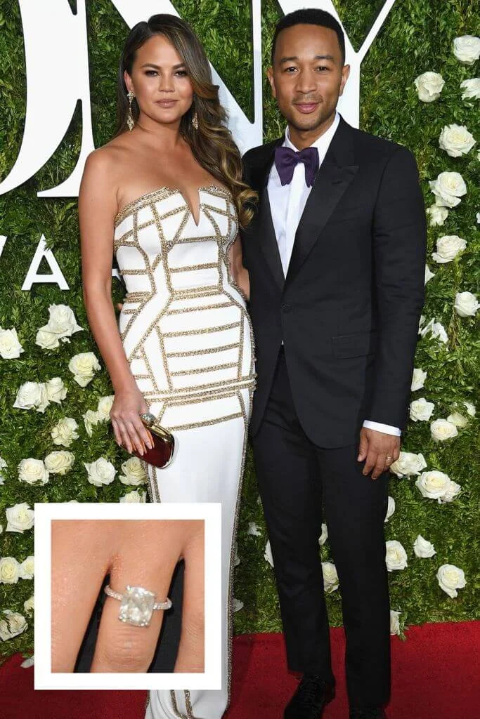 Chrissy Teigen and John Legend Sparkling Engagement Ring