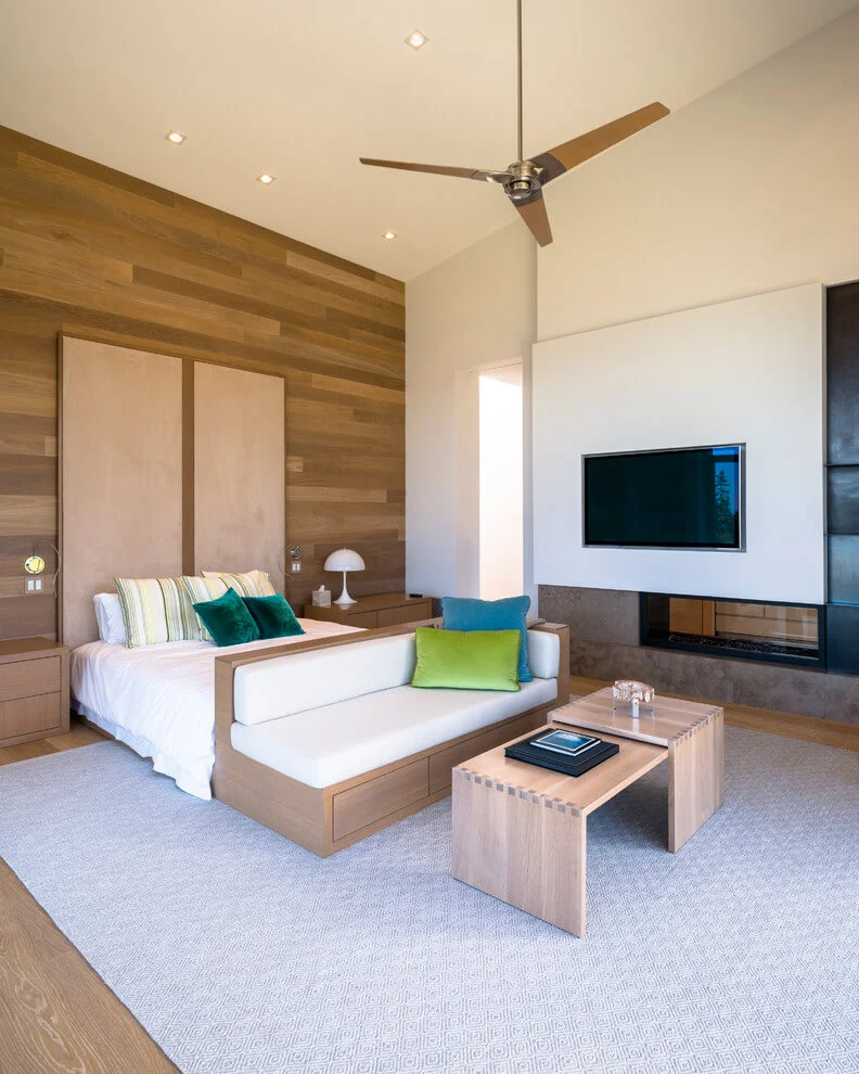 Contemporary Two-sided Fireplace Design