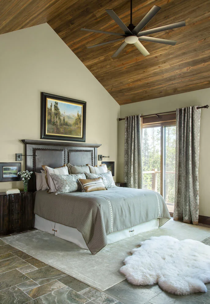 Grey and Wood Tones Bedroom Design