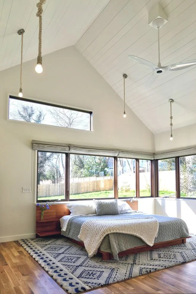 White and Wood Tones Bedroom