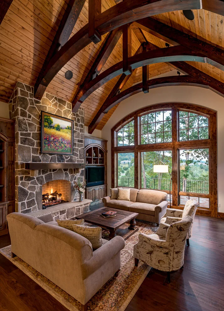 High Ceiling Room Rustic Decor