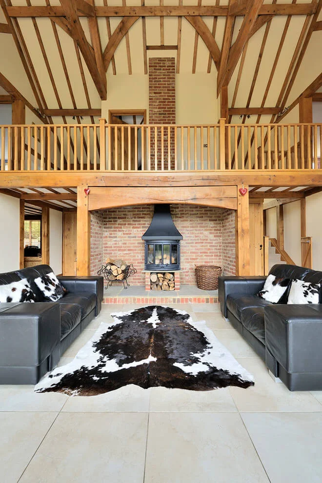 Simple Living Room With Fireplace