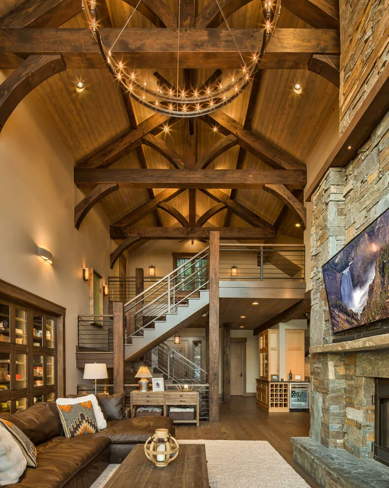 Vaulted Wooden Ceiling Living Room