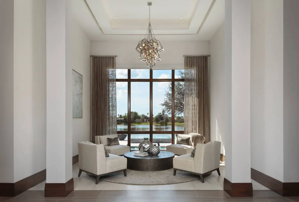 Warm Brown White Living Room
