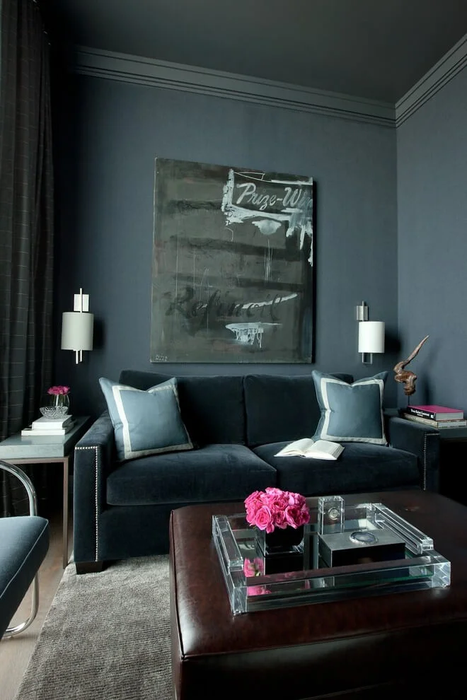 Luxe Living Room Dark Textures